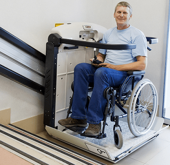 Man on Wheelchair Stair Lift